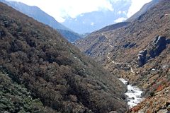 08 Tengboche To Dingboche - Looking Back To The Trail To Pangboche With Tengboche.jpg